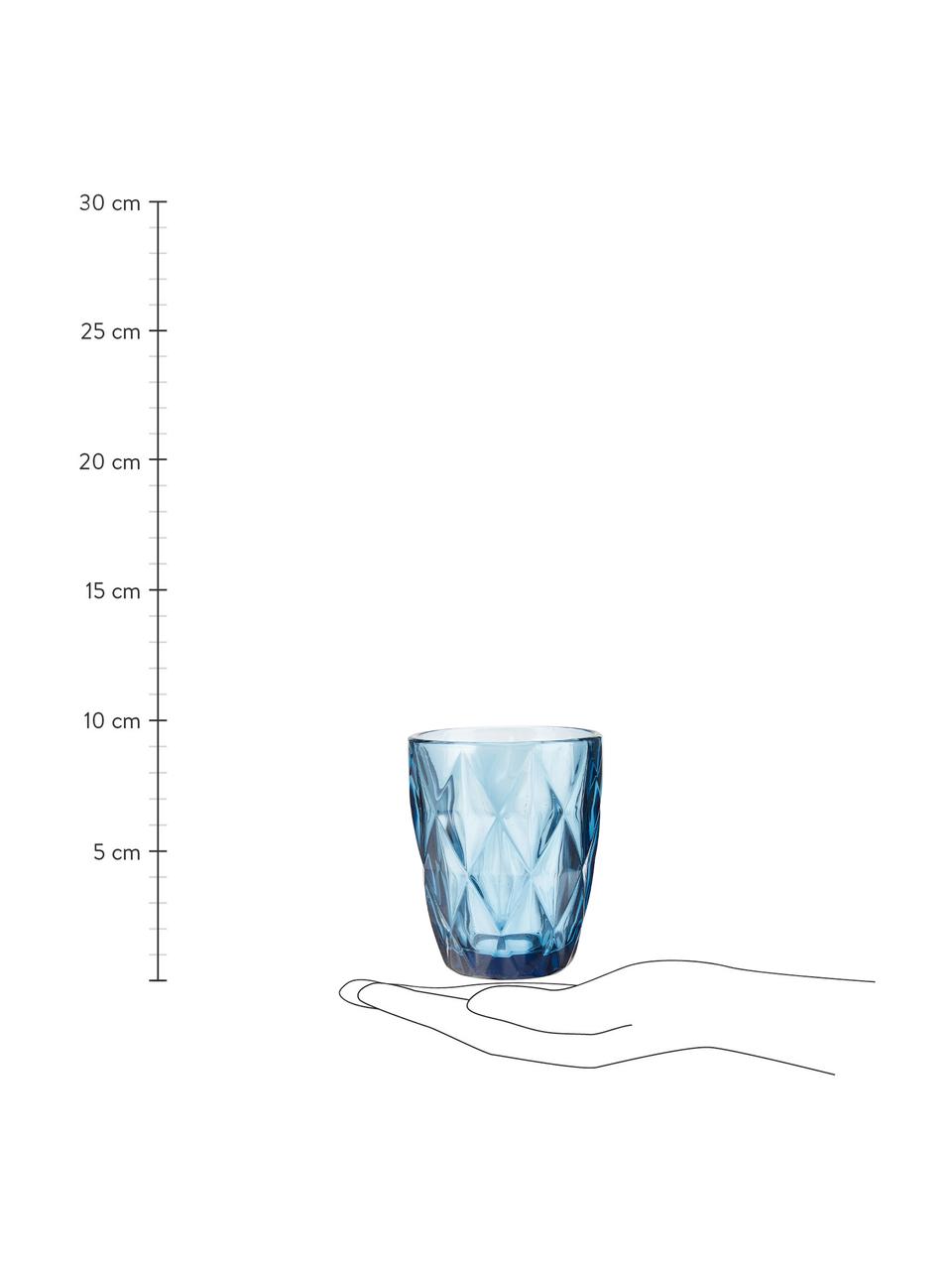 Szklanka Colorado, 4 szt., Szkło, Niebieski, transparentny, Ø 8 x W 10 cm