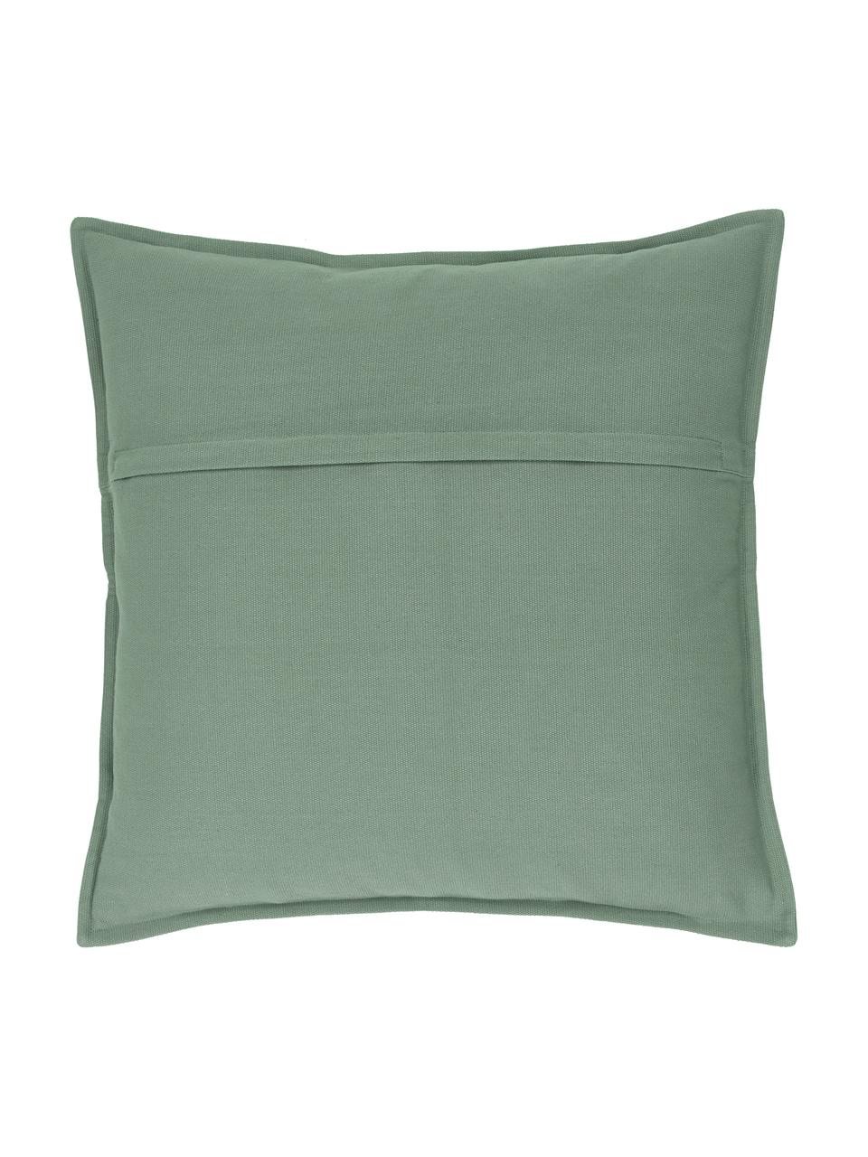 Bavlněný povlak na polštář s lemem Mads, 100 % bavlna, Zelená, Š 50 cm, D 50 cm