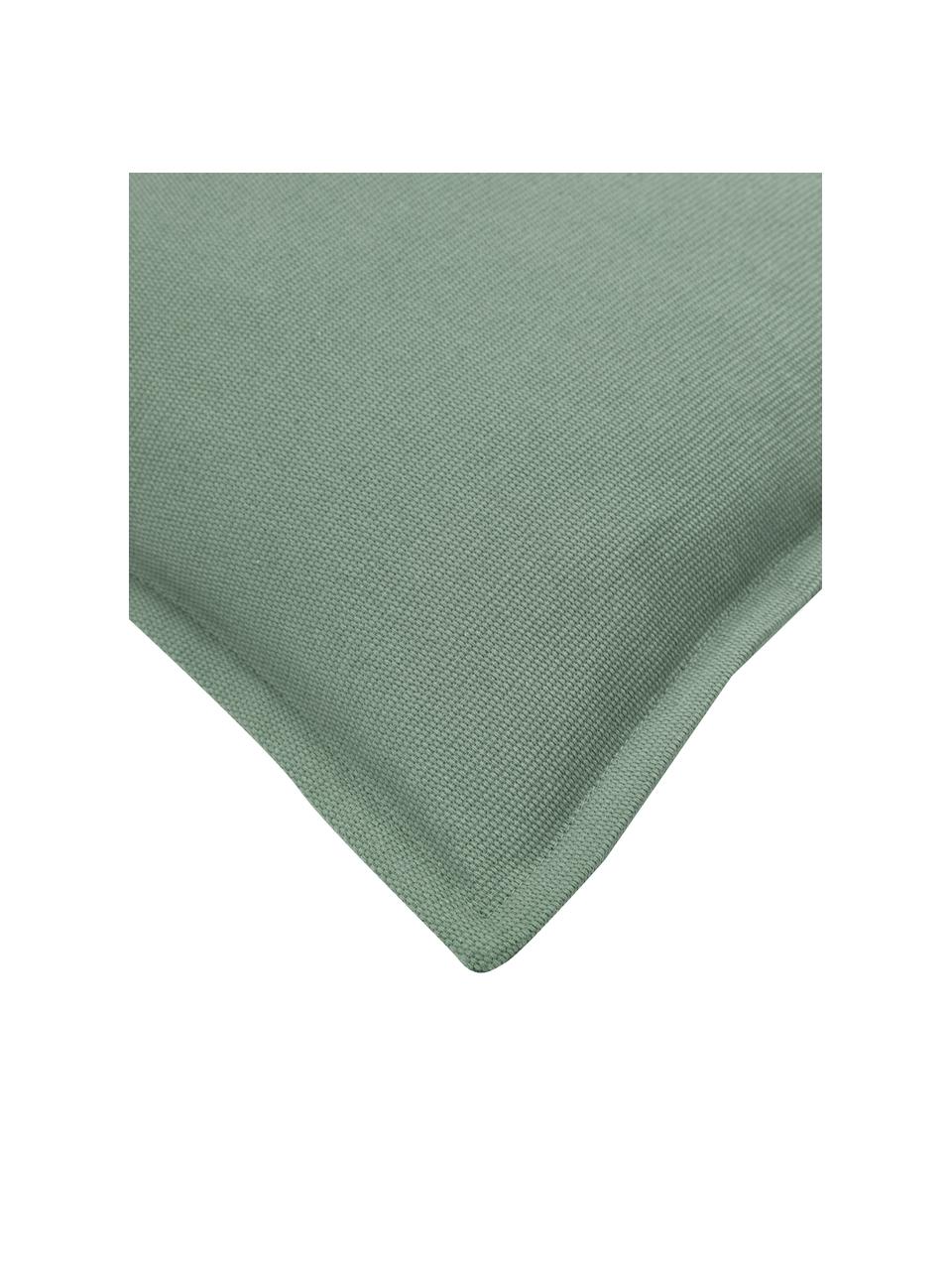 Funda de cojín de algodón con ribete Mads, 100% algodón, Verde, An 50 x L 50 cm