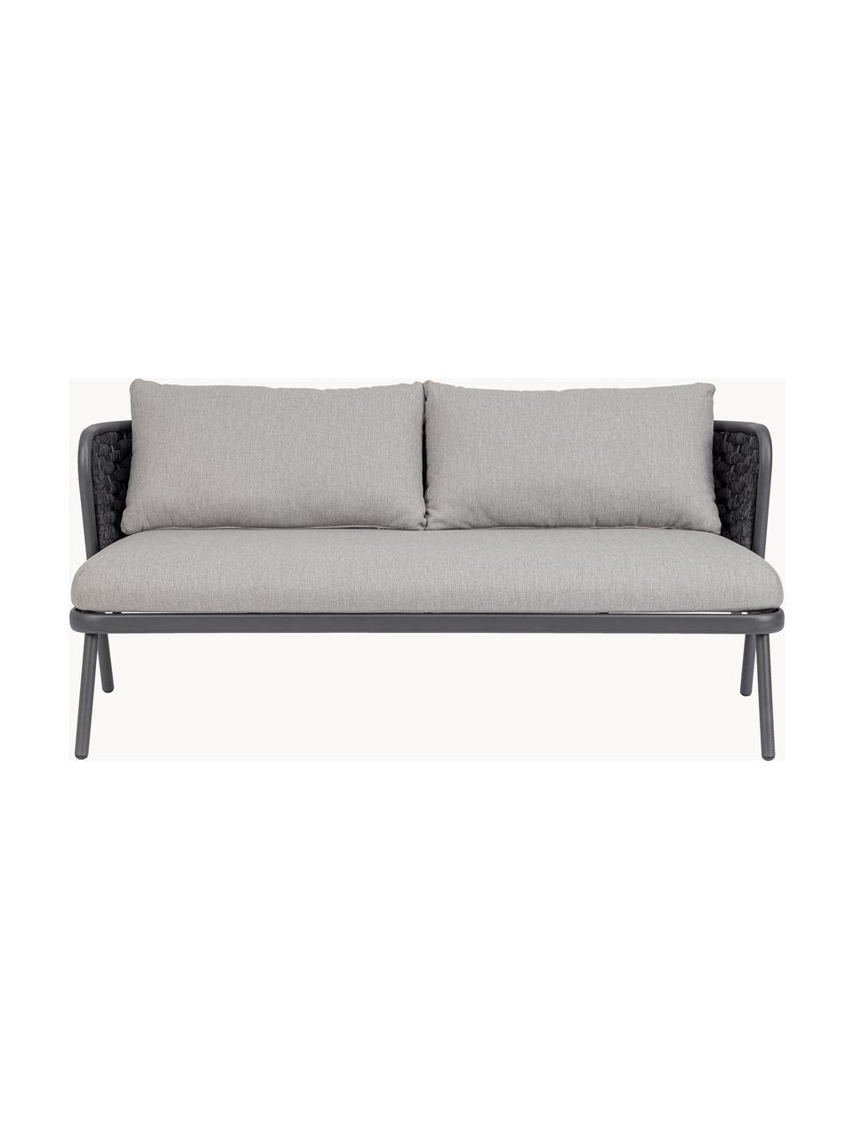 Sofa ogrodowa Harlow (2-osobowa), Tapicerka: 100% polipropylen, Stelaż: aluminium malowane proszk, Jasnoszara tkanina, antracytowy, S 165 x G 77 cm