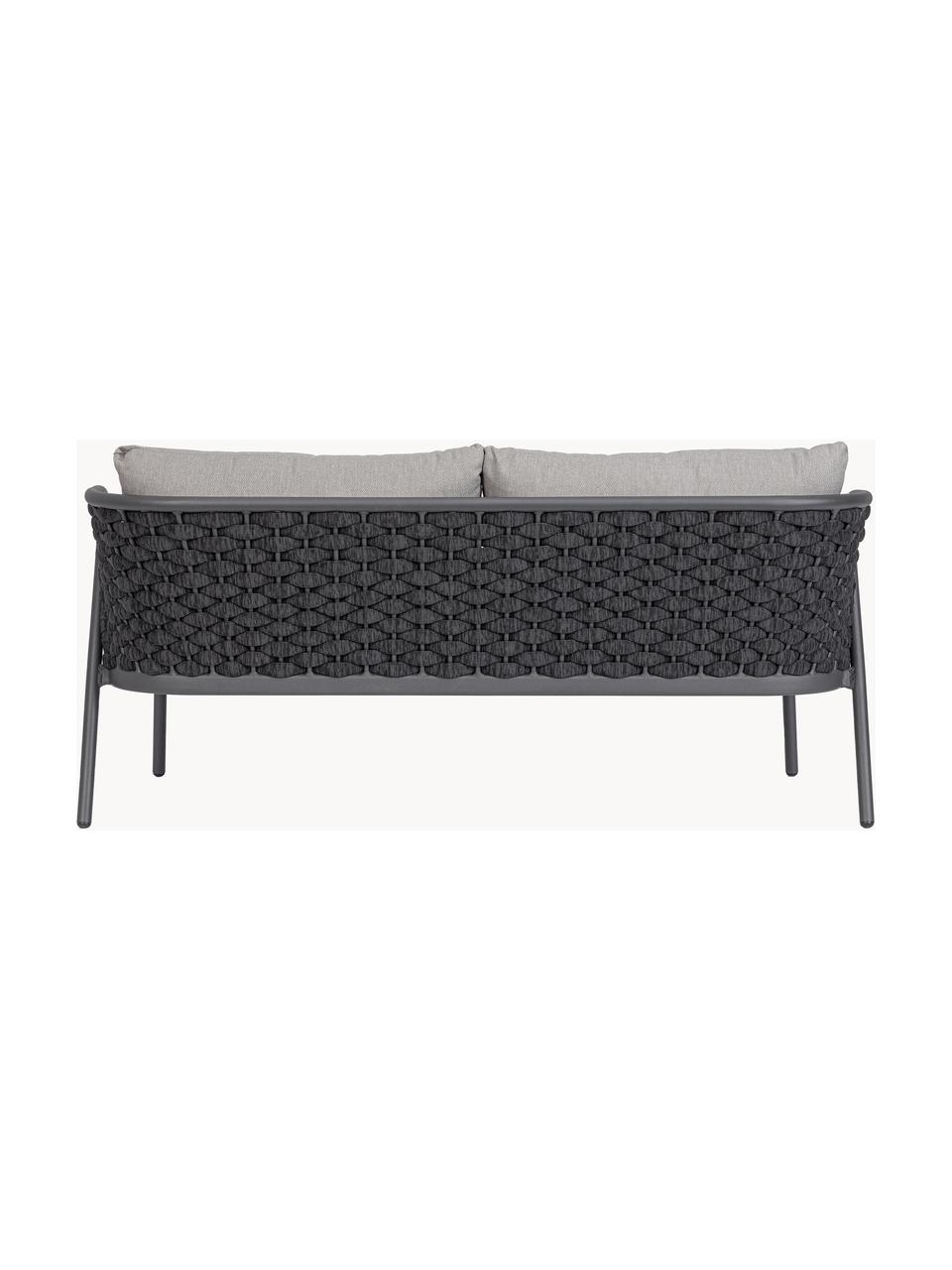 Gartensofa Harlow (2-Sitzer), Gestell: Aluminium, pulverbeschich, Webstoff Hellgrau, Anthrazit, B 165 x T 77 cm