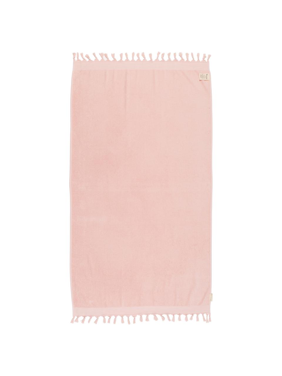 Fouta Soft Cotton, Reverso: afelpado, Rosa, blanco, An 100 x L 180 cm