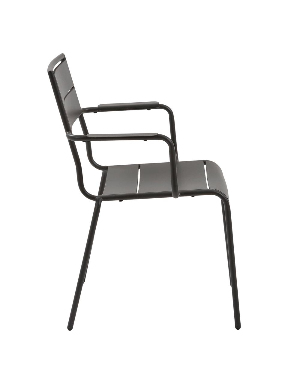 Chaise de balcon métal Allegian, Gris foncé