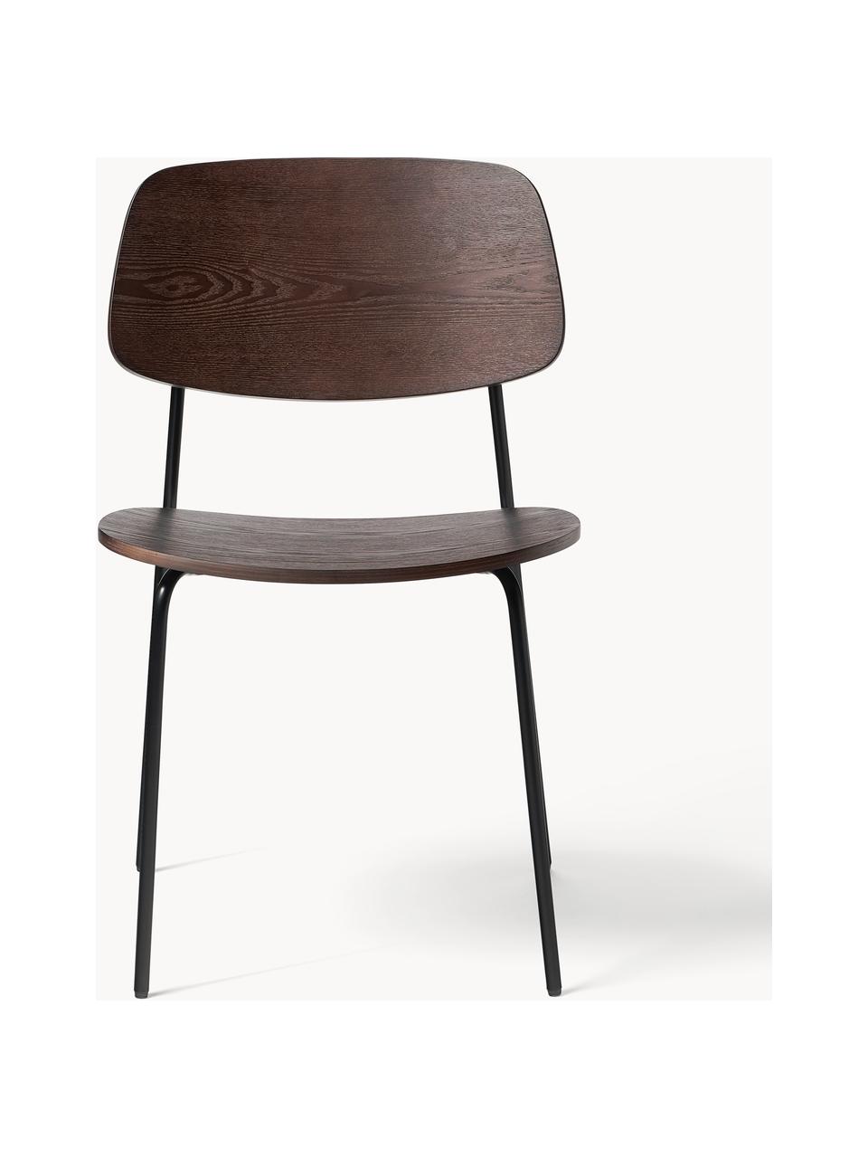 Dřevěné židle Nadja, 2 ks, Tmavé dřevo, Š 50 cm, H 53 cm