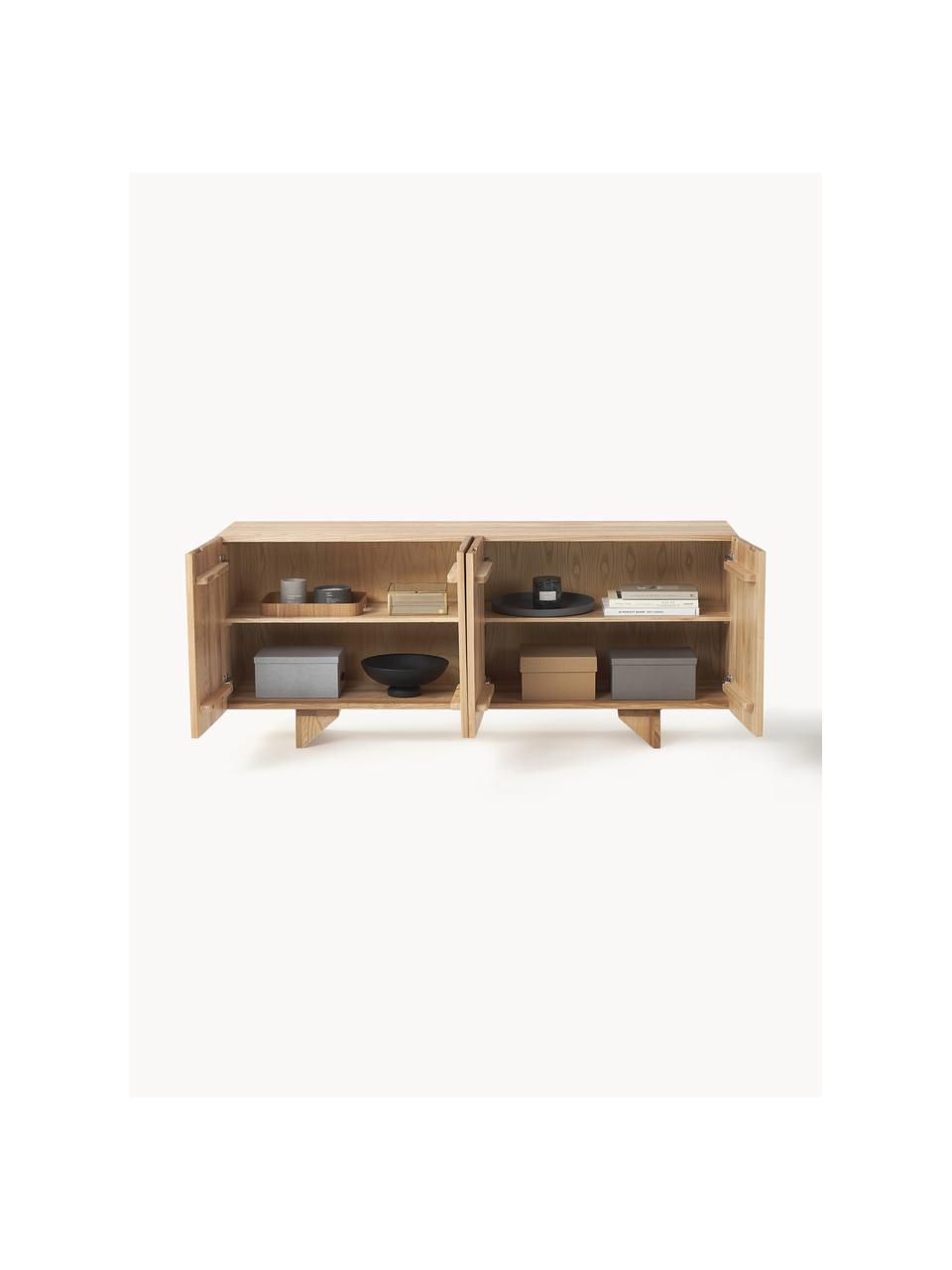 Credenza in legno massiccio Louis, Legno di frassino, Larg. 177 x Alt. 75 cm