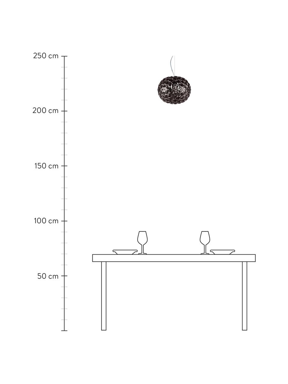 Lampada a sospensione a LED con disco diffusore Planet, Paralume: tecnopolimero termoplasti, Baldacchino: alluminio pressofuso, lac, Grigio scuro, Ø 31 x Alt. 27 cm