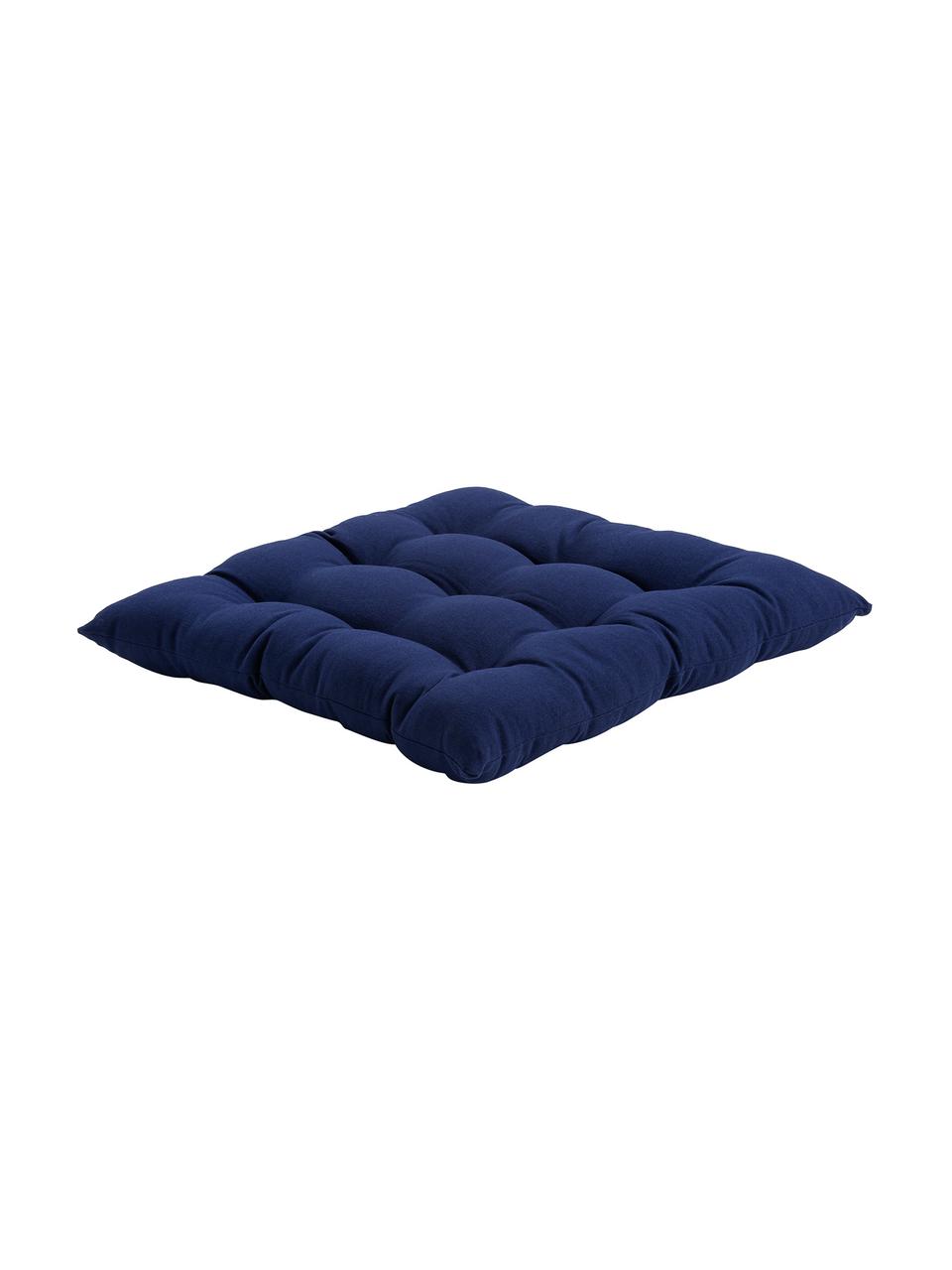 Poduszka na krzesło z bawełny Ava, Ciemny niebieski, S 40 x D 40 cm