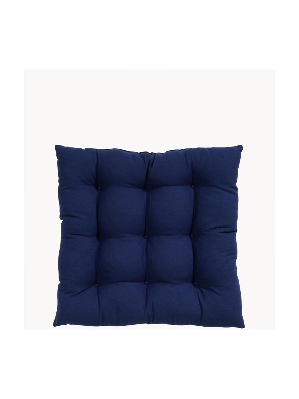 Cuscino sedia Ava, Rivestimento: 100% cotone, Blu scuro, Larg. 40 x Lung. 40 cm