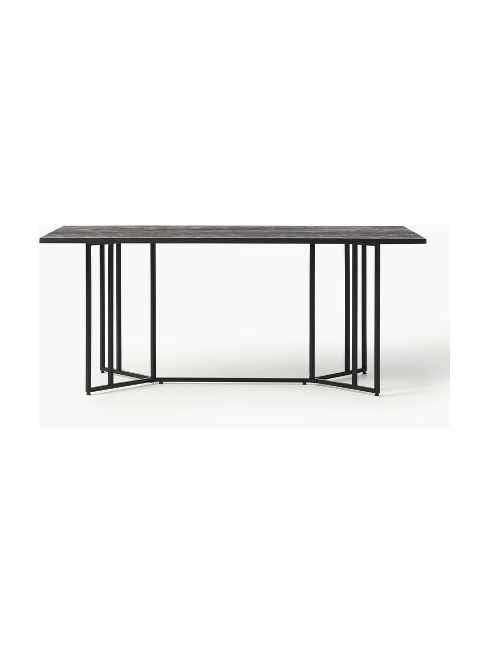 Tavolo in legno di mango Luca, in varie misure, Struttura: metallo, plastica, Legno di mango laccato nero, nero, Larg. 200 x Prof. 100 cm