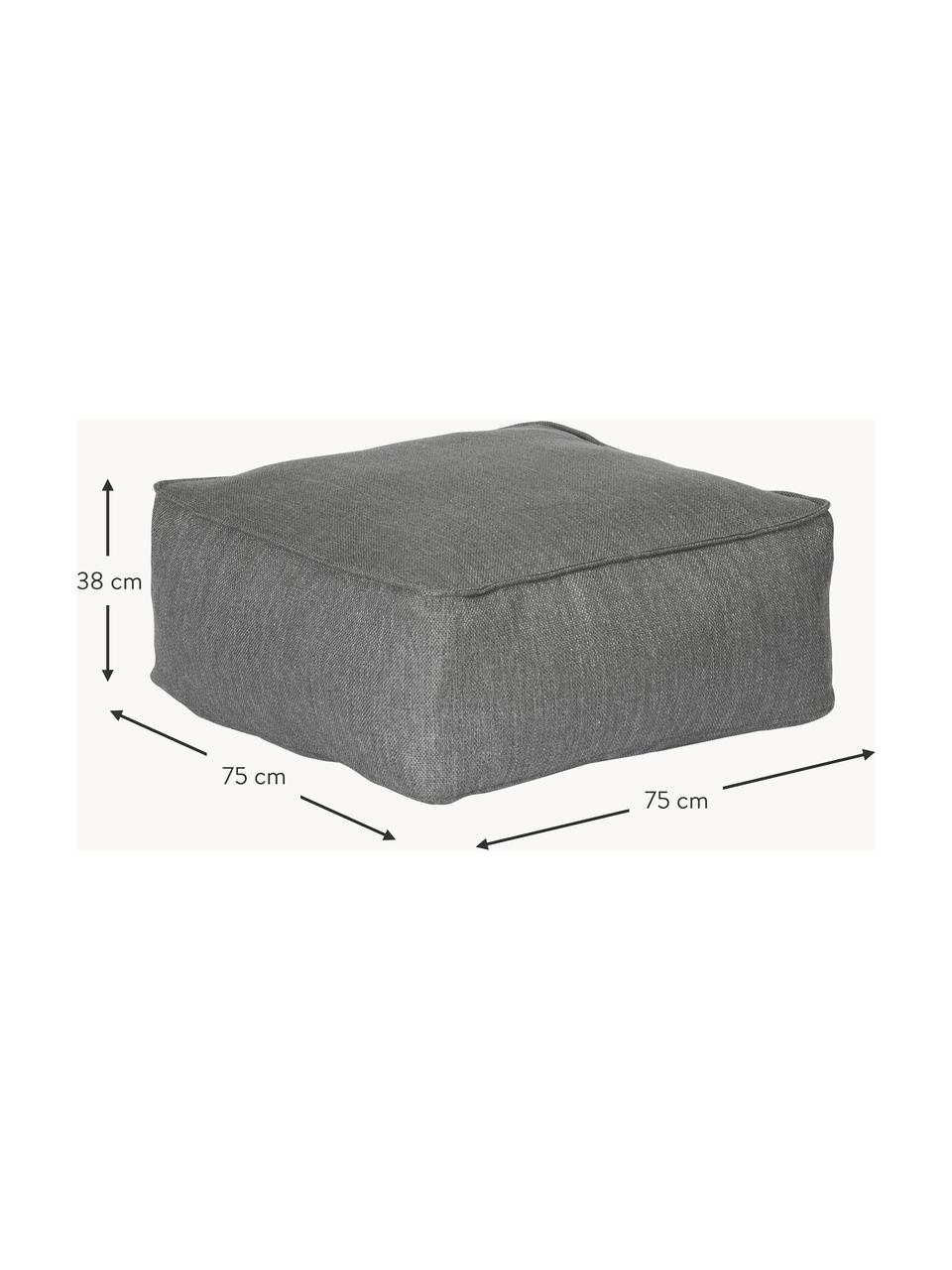 Outdoor-Pouf Grow, Bezug: 100 % Polyester, wetterfe, Webstoff Dunkelgrau, B 75 x H 38 cm