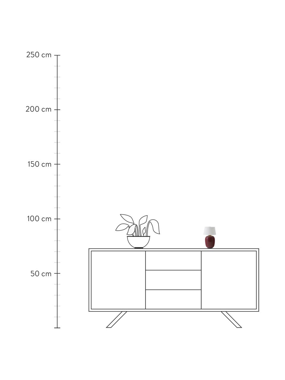 Lampada da tavolo dimmerabile con porta USB Torso, Paralume: tessuto, Base della lampada: ceramica, Bianco, vino rosso, Ø 12 x Alt. 20 cm