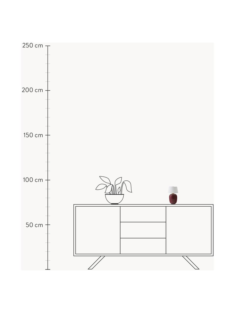 Dimbare tafellamp Torso met USB-aansluiting, Lampenkap: stof, Lampvoet: keramiek, Wit, wijnrood, Ø 12 x H 20 cm