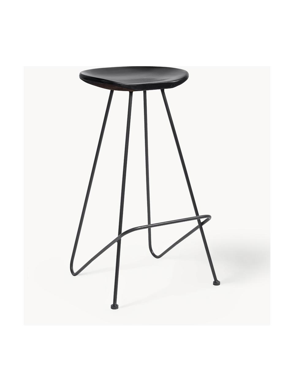 Tabouret de bar Barry, 2 pièces, Noir, larg. 40 x haut. 73 cm