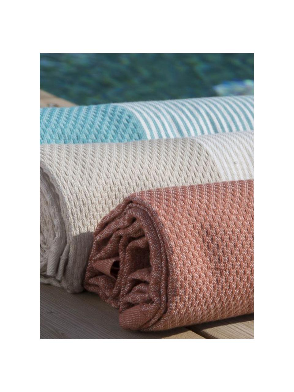 Fouta s třásněmi Ibiza, 100 % bavlna
Velmi nízká gramáž, 200 g/m², Terakotová, Š 100 cm, D 200 cm