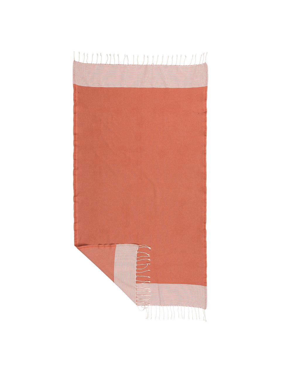 Fouta con flecos Ibiza, Terracota, An 100 x L 200 cm