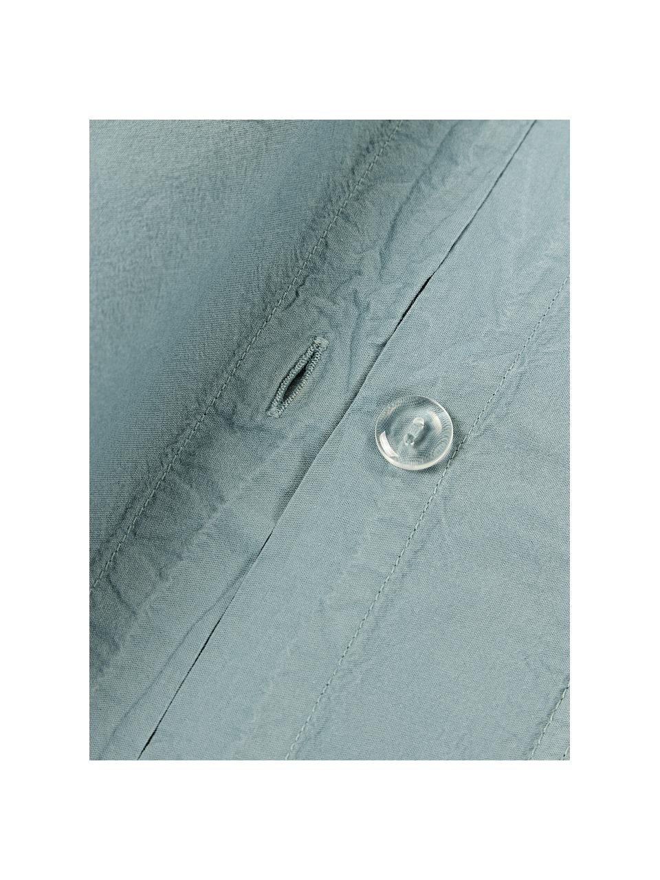 Federa in cotone percalle lavato Debbie, Petrolio, Larg. 50 x Lung. 80 cm