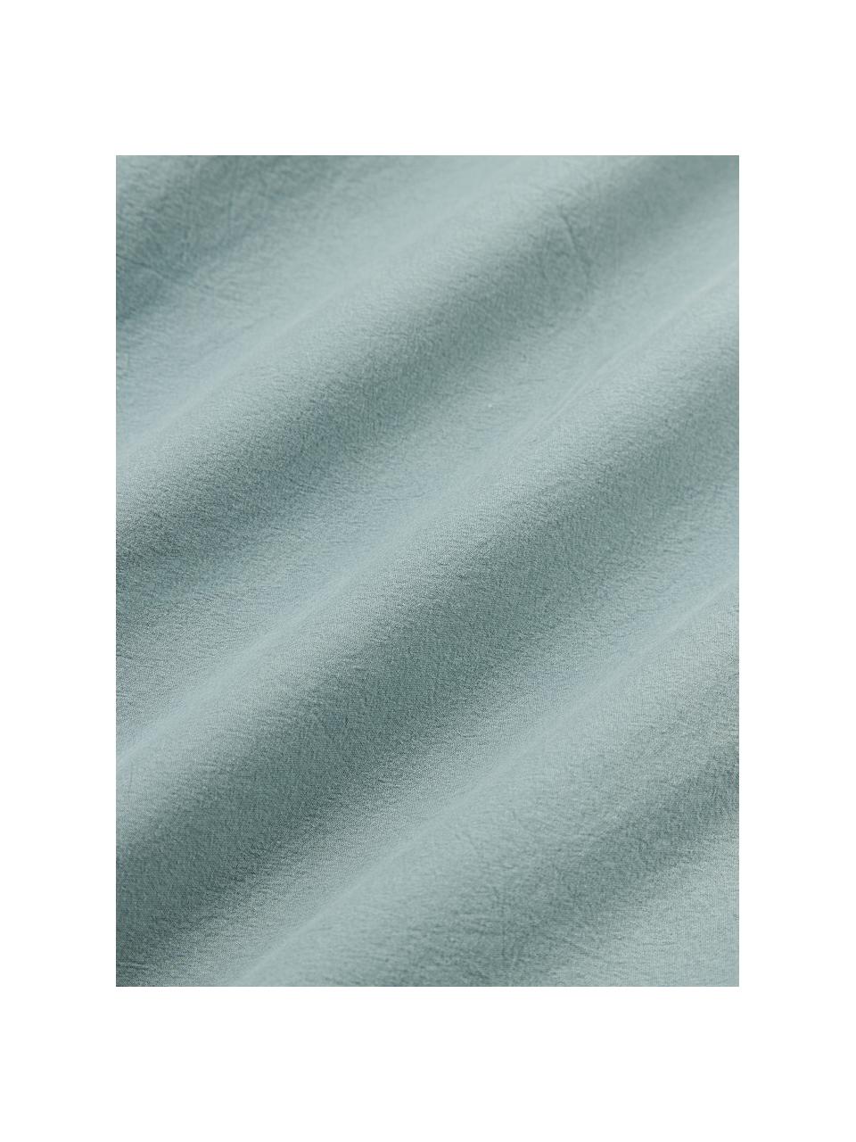 Federa in cotone percalle lavato Debbie, Petrolio, Larg. 50 x Lung. 80 cm