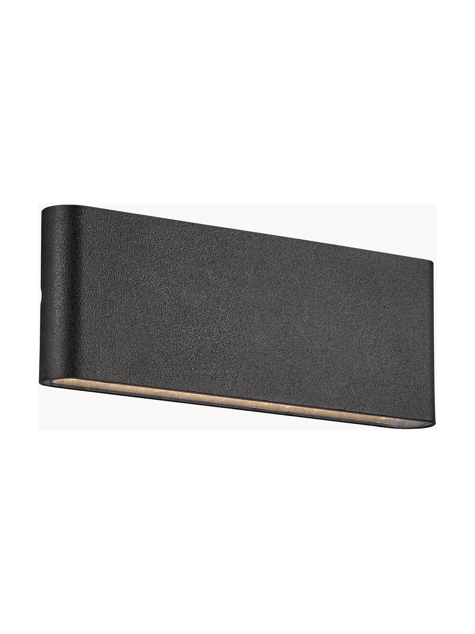 Aplique LED para exterior Kinver, Lámpara: aluminio recubierto, Negro, An 26 x Al 9 cm