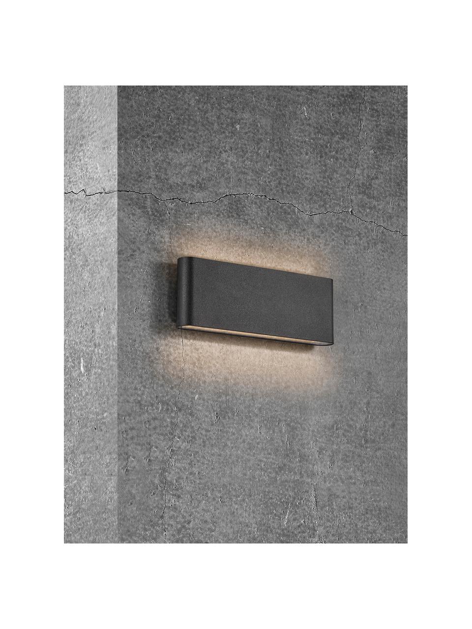 Applique da esterno a LED Kinver, Lampada: alluminio rivestito, Nero, Larg. 26 x Alt. 9 cm