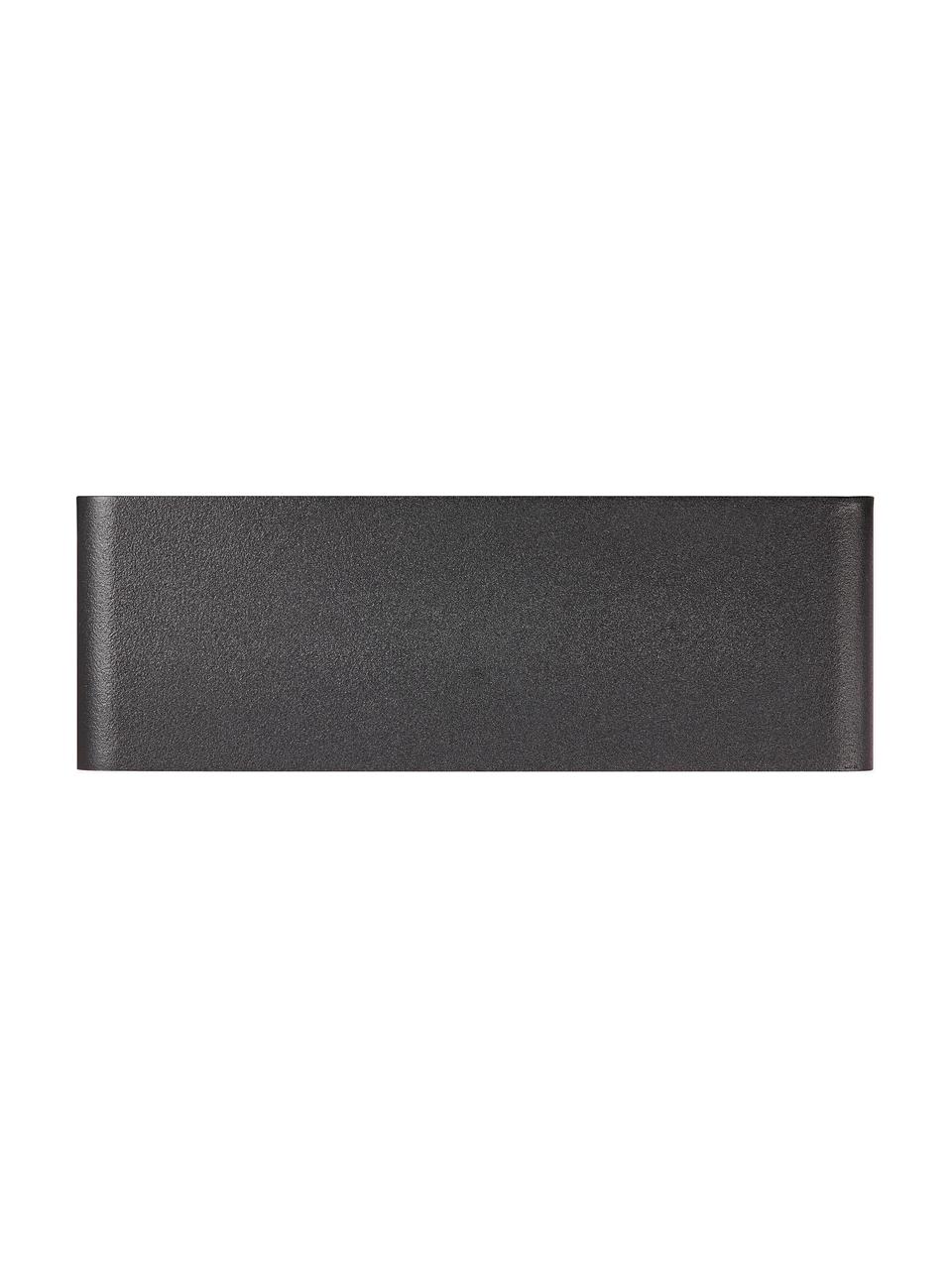 Aplique LED para exterior Kinver, Lámpara: aluminio recubierto, Negro, An 26 x Al 9 cm