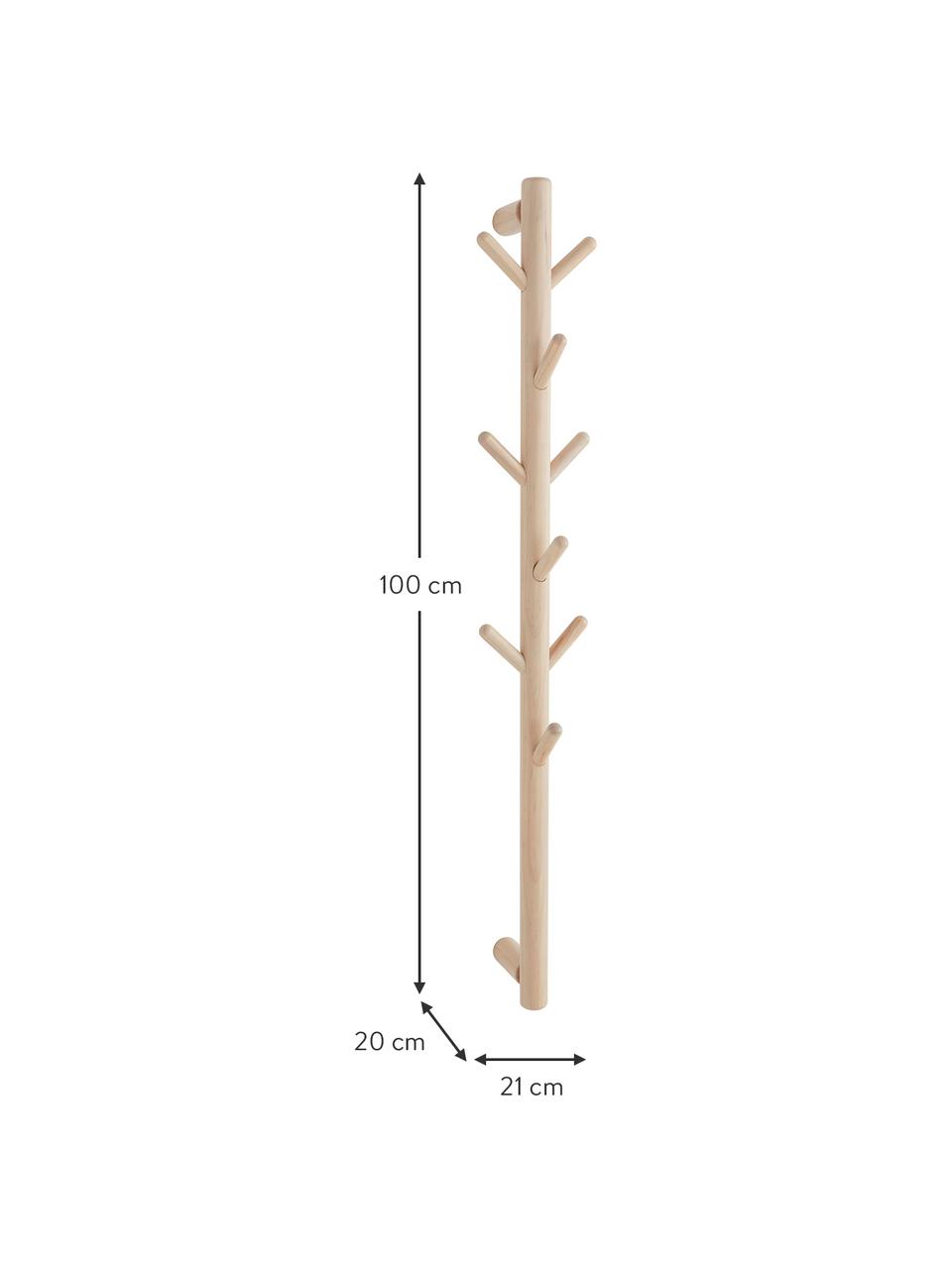 Appendiabiti da parete in legno di pino Eddison, Legno di pino certificato FSC, Legno di pino, Larg. 21 x Alt. 100 cm