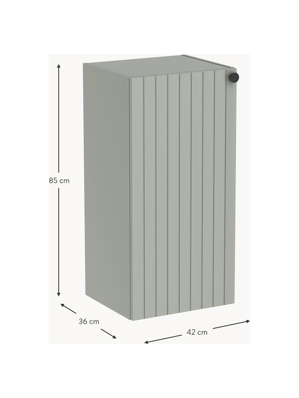 Bad-Hängeschrank Emil, B 42 cm, links, Griffe: Metall, beschichtet, Salbeigrün, B 42 x H 85 cm