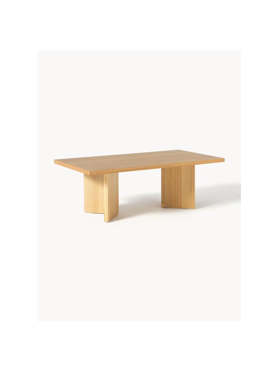 Table basse en bois Toni, MDF avec placage en frêne, laqué, Bois clair, Ø 100 x haut. 55 cm