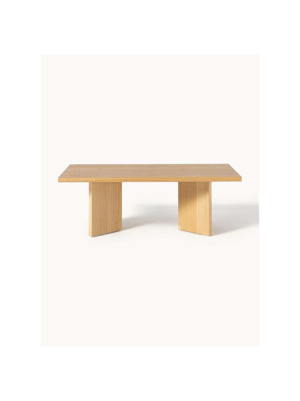 Table basse en bois Toni, MDF avec placage en frêne, laqué, Bois clair, Ø 100 x haut. 55 cm