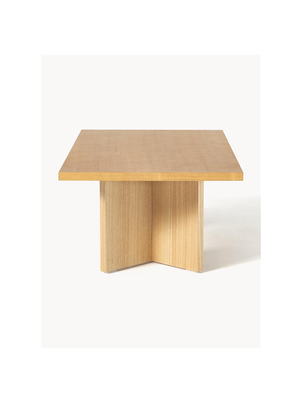 Table basse en bois Toni, MDF avec placage en frêne, laqué, Bois clair, Ø 100 x haut. 55 cm
