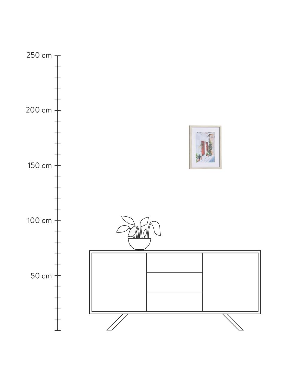 Gerahmter Digitaldruck Leyla House, Rahmen: Mitteldichte Holzfaserpla, Bild: Papier, Front: Glas, Weiss, Mehrfarbig, 30 x 40 cm