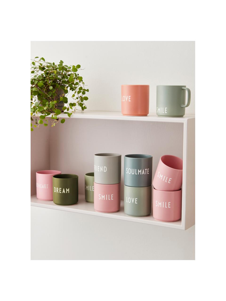 Mug design vert olive Favourite DREAM, Vert olive, blanc