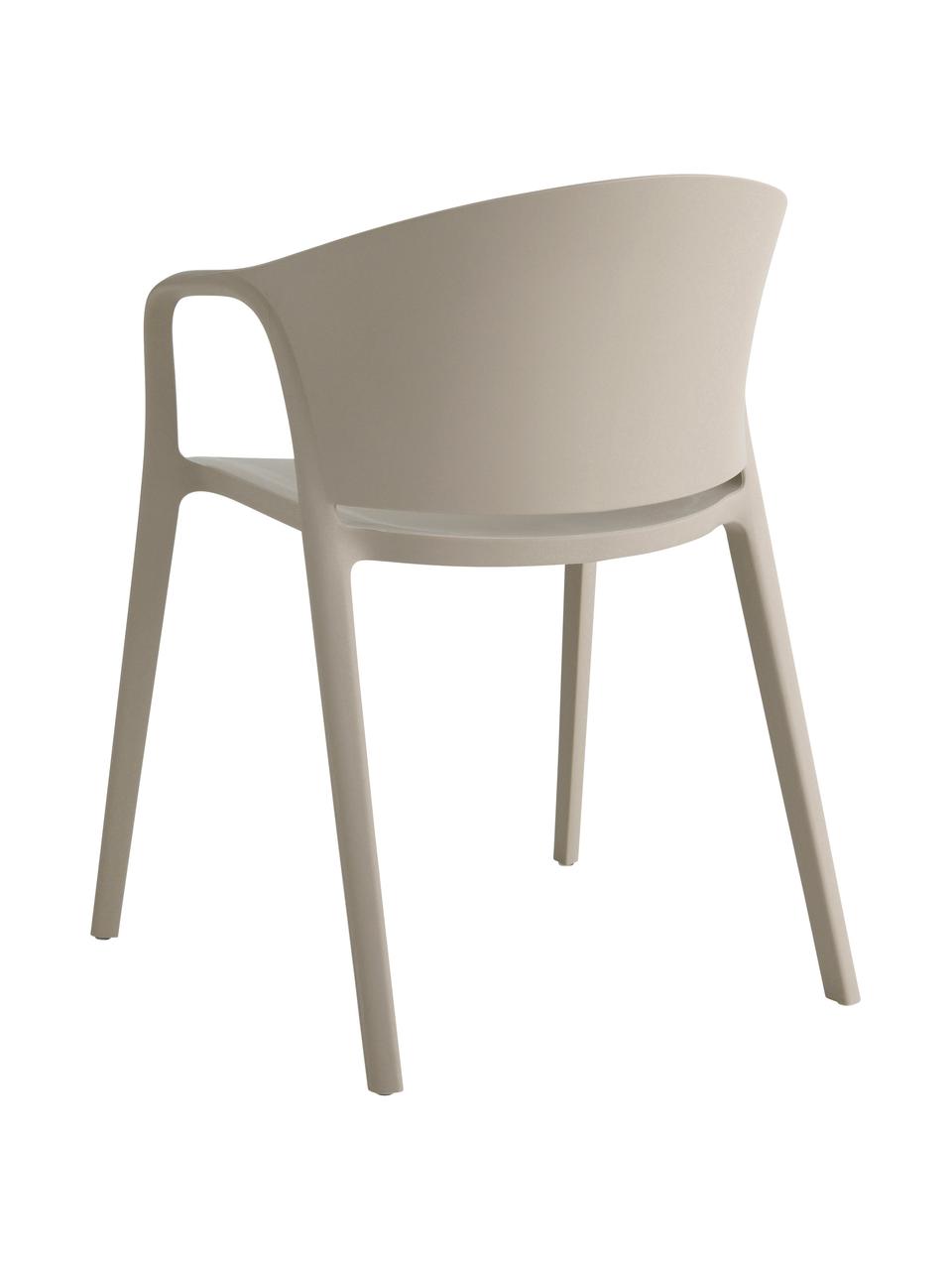 Sillas con reposabrazos de plástico Monti, 2 uds., Plástico, Beige, An 56 x F 54 cm