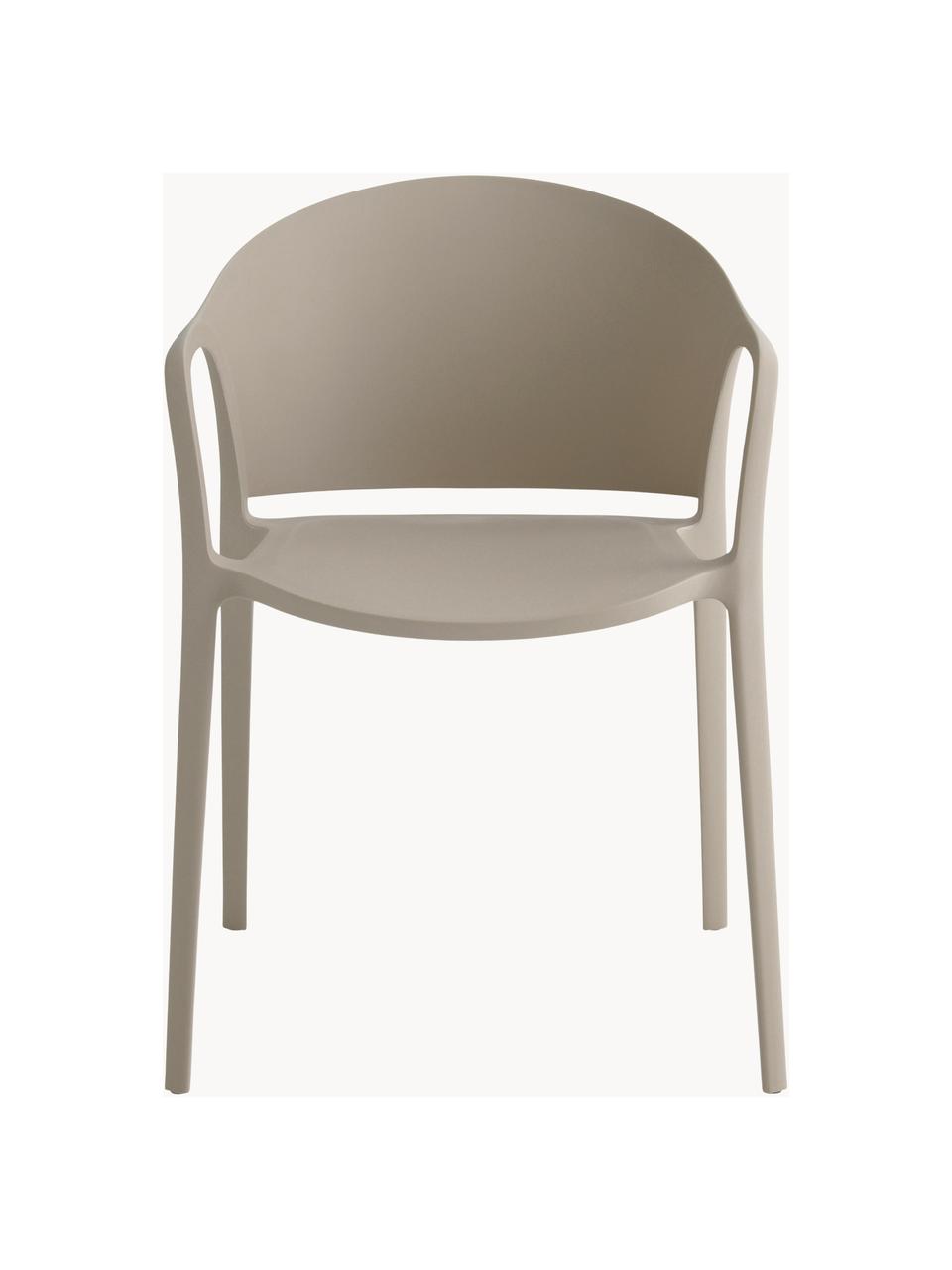 Plastové stoličky s opierkami Monti, 2 ks, Umelá hmota, Béžová, Š 56 x H 54 cm