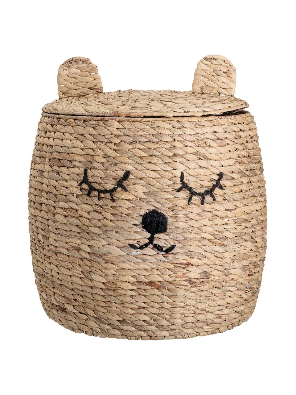 Opbergmand Bear, Waterhyacint, Beige, Ø 42 x H 50 cm