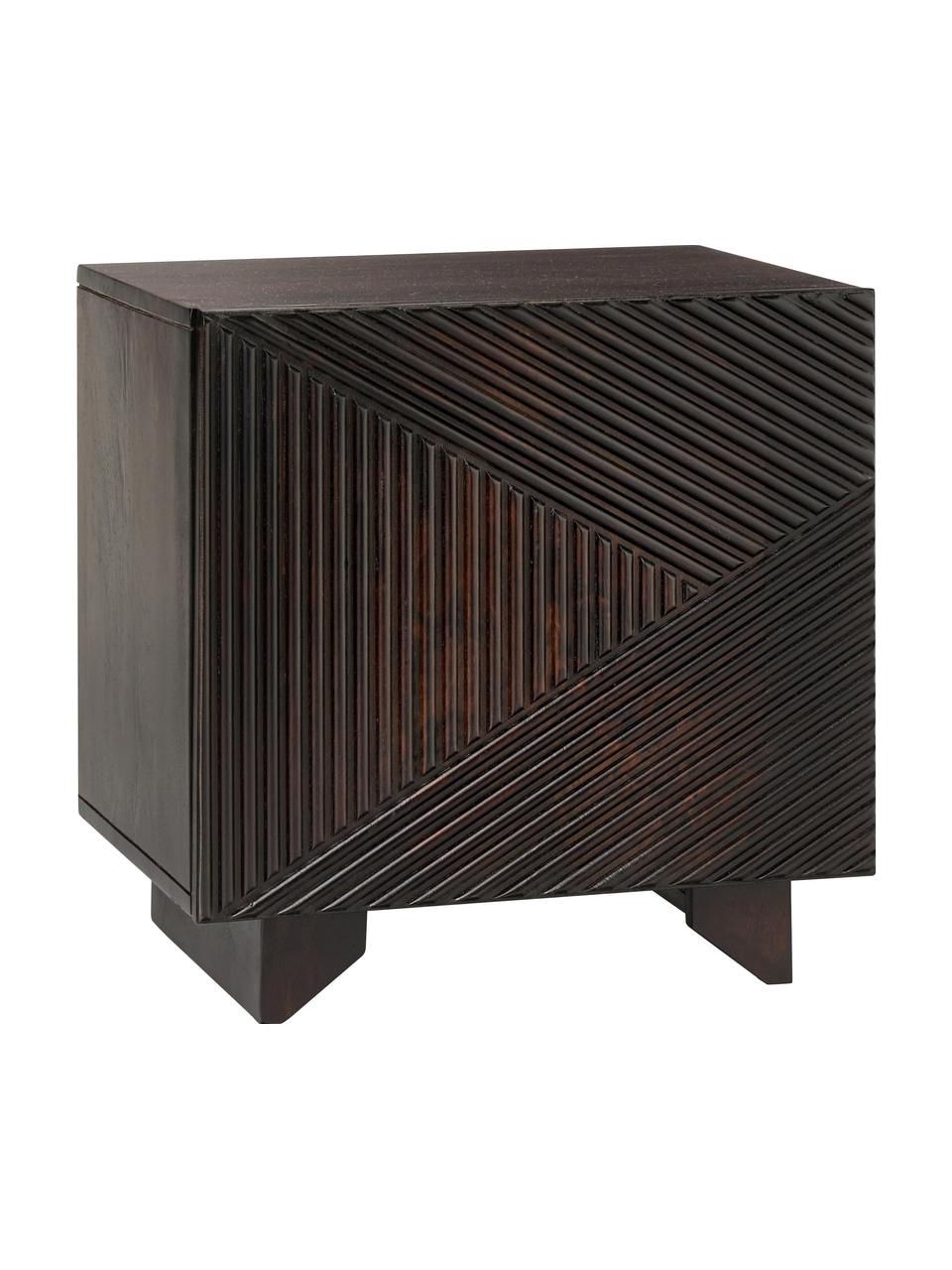 Nočný stolík z masívneho mangového dreva Louis, Masívne mangové drevo, lakované, Mangové drevo, Š 50 x V 50 cm