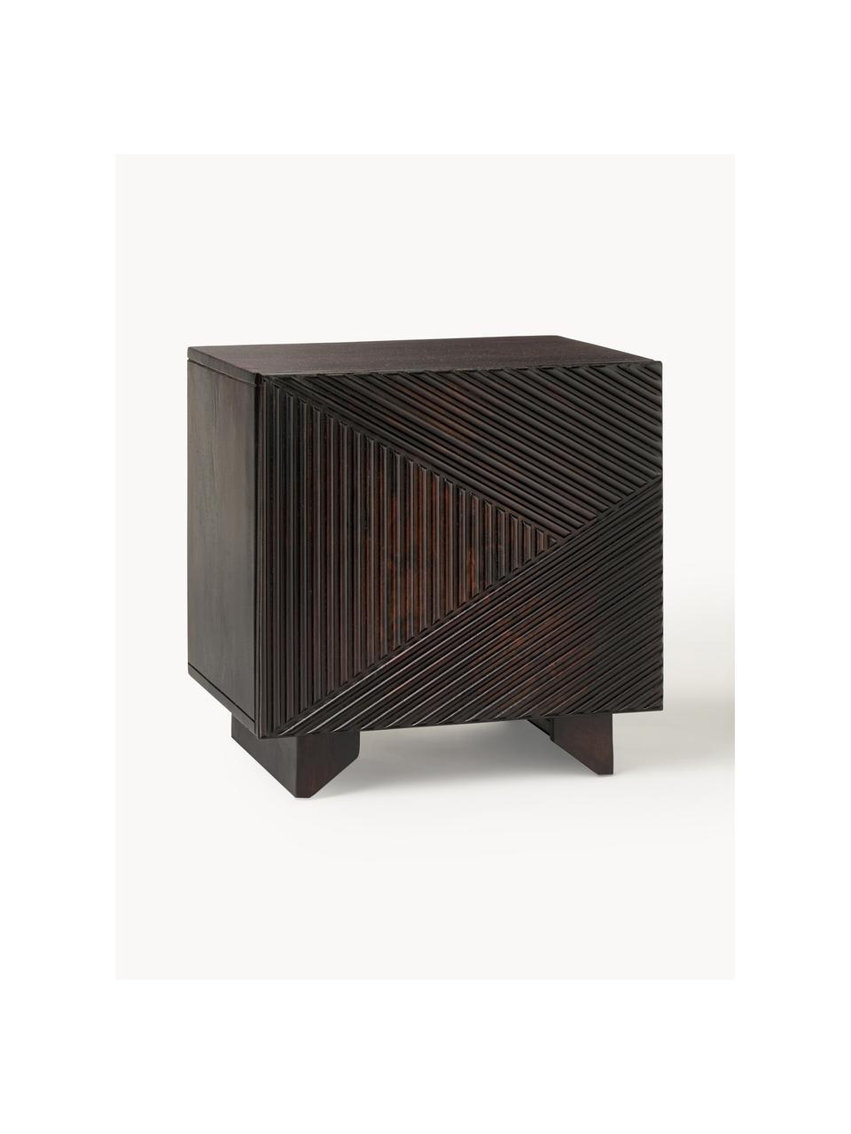 Noční stolek z mangového dřeva Louis, Masivní lakované mangové dřevo, Mangové dřevo, Š 50 cm, V 50 cm