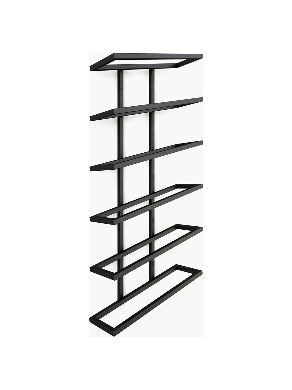 Metalen wijnrek Vinia, Staal, gepoedercoat, Zwart, B 27 x H 62 cm