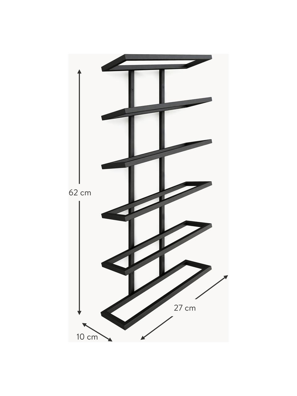 Portabottiglie in metallo Vinia, Acciaio verniciato a polvere, Nero, Larg. 27 x Alt. 62 cm