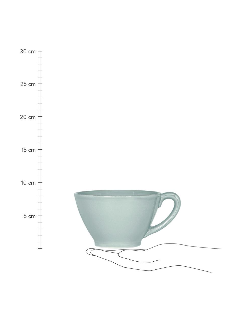 Tasse XL style rustique Constance, Grès cérame, Turquoise, Ø 15 x haut. 9 cm, 500 ml