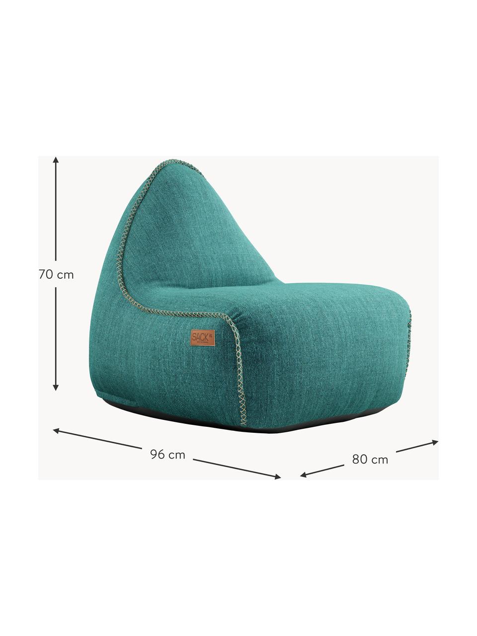 Tuin loungefauteuil Cobana, Bekleding: olefine, kunstvezel, Geweven stof petrol, B 80 x D 96 cm