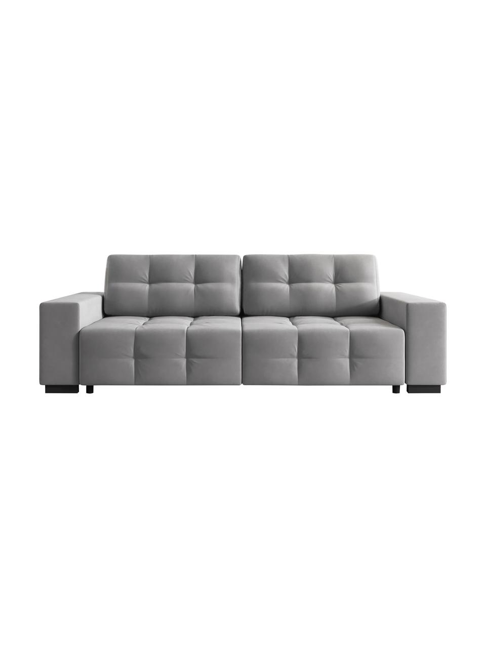 Sofa rozkładana z aksamitu Uvite (3-osobowa), Szary, S 250 x G 106 cm