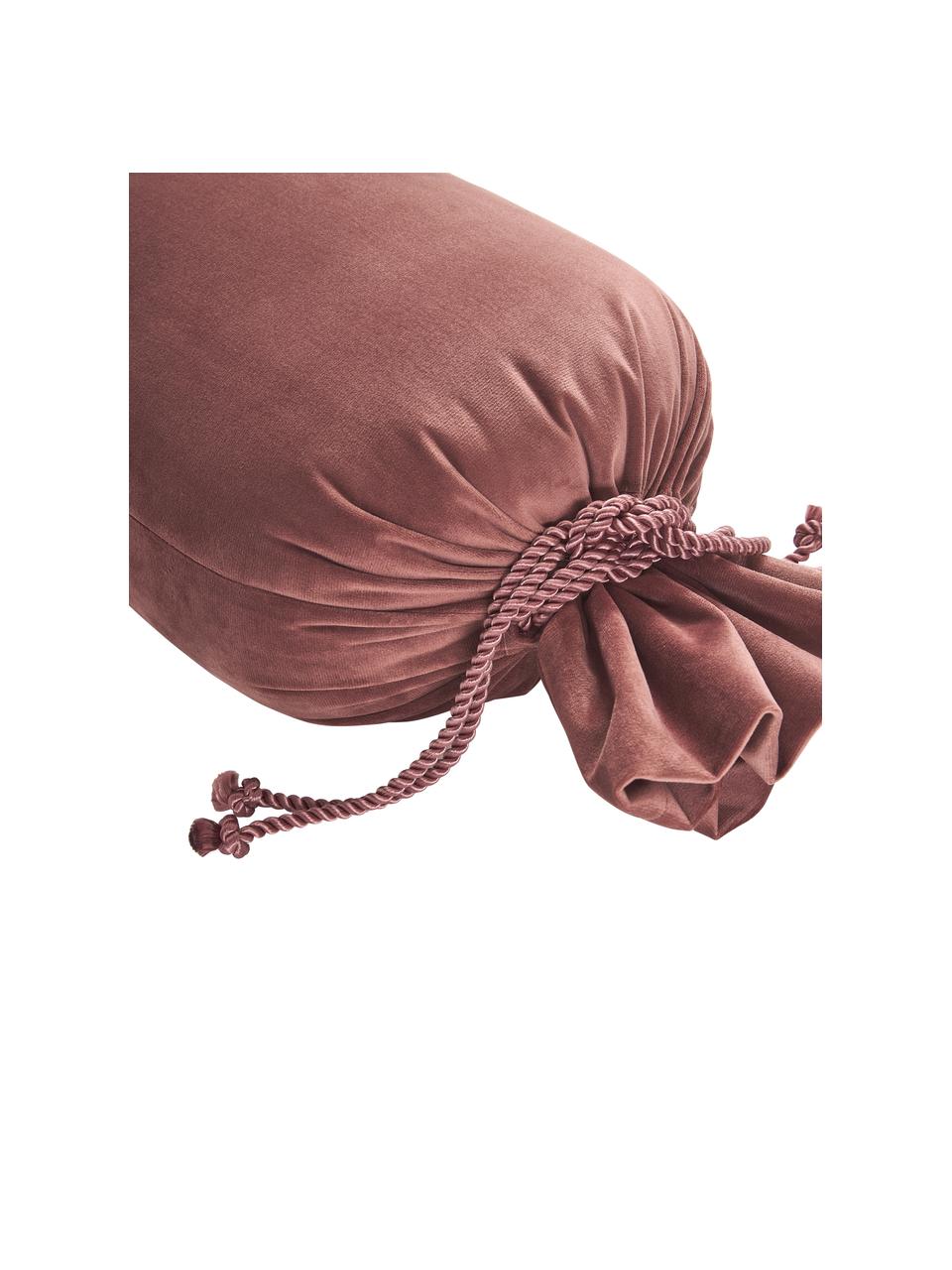 Cuscino divano in velluto rosa cipria a forma di caramella Pandora, Rosa, Ø 30 cm
