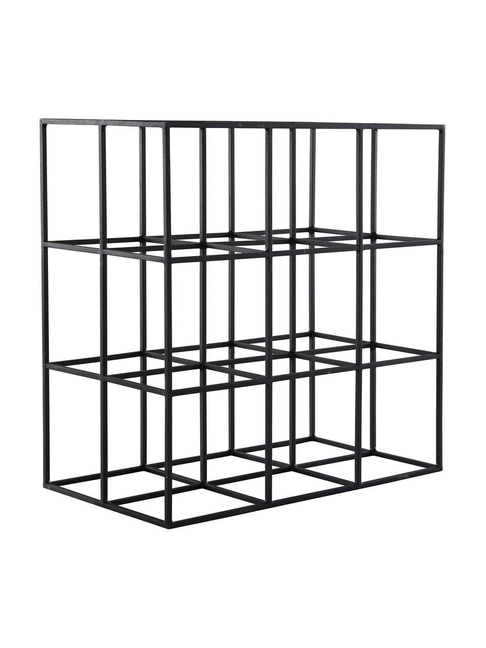 Weinregal Vinnie für 9 Flaschen, Metall, lackiert, Schwarz, matt, B 37 x H 37 cm