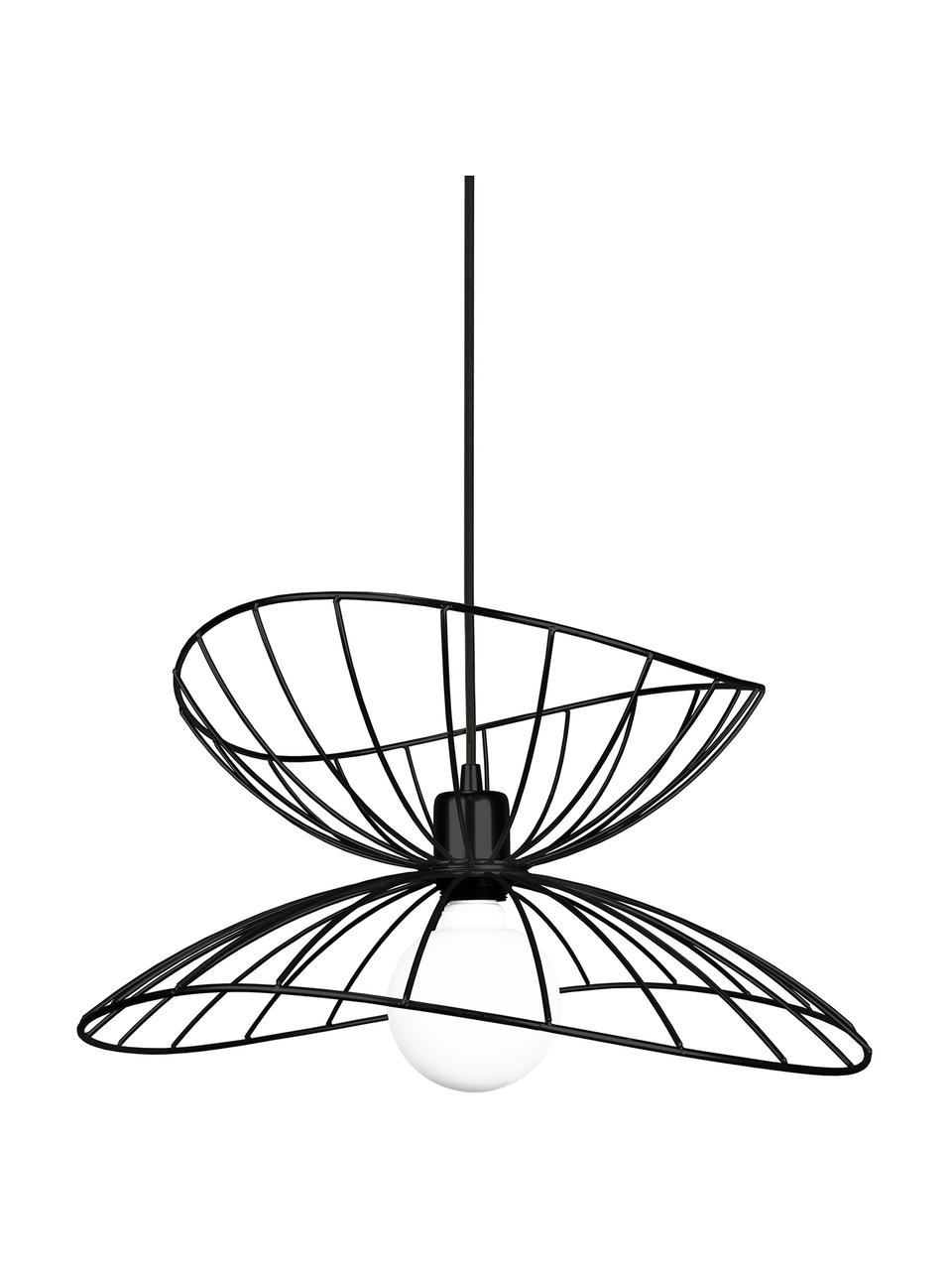 Design Pendelleuchte Ray in Schwarz, Lampenschirm: Metall, beschichtet, Baldachin: Metall, Schwarz, Ø 45 x H 24 cm