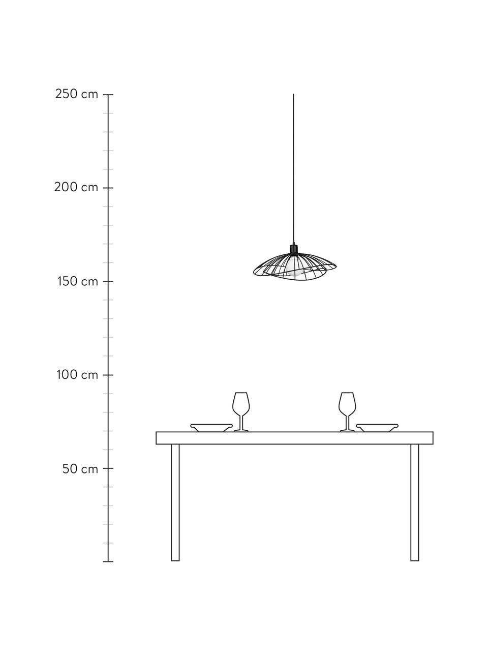 Dizajnová závesná lampa Ray, Čierna