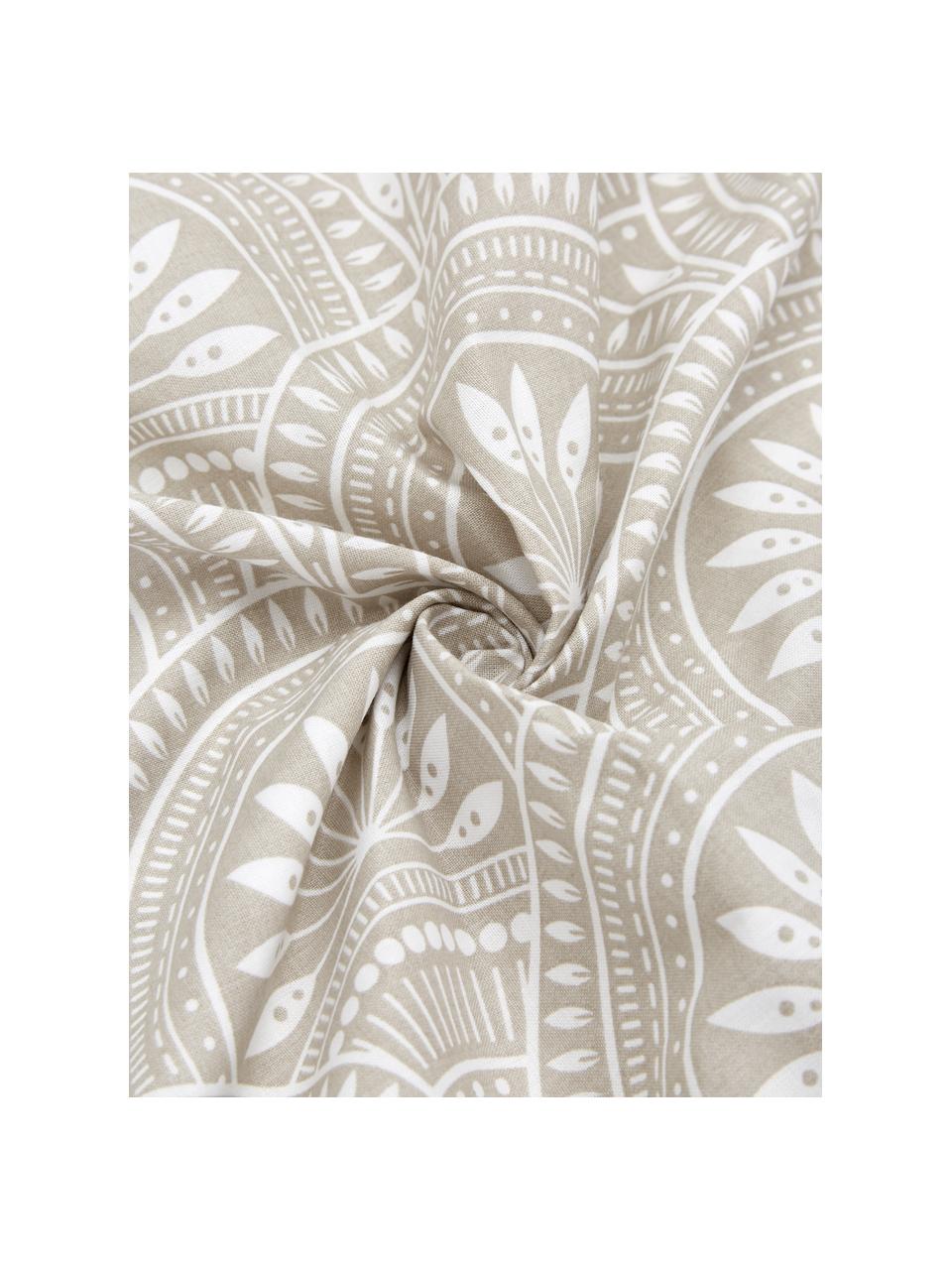 Dwustronna poszewka na poduszkę z bawełny organicznej Tiara, 2 szt., Taupe, kremowobiały, S 40 x D 80 cm