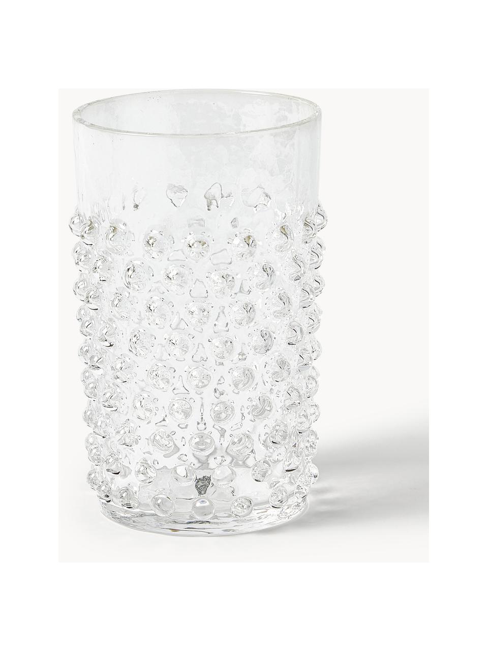 Ręcznie wykonana szklanka Hobnail, 6 szt., Szkło, Jasny niebieski, Ø 7 x W 11 cm, 200 ml