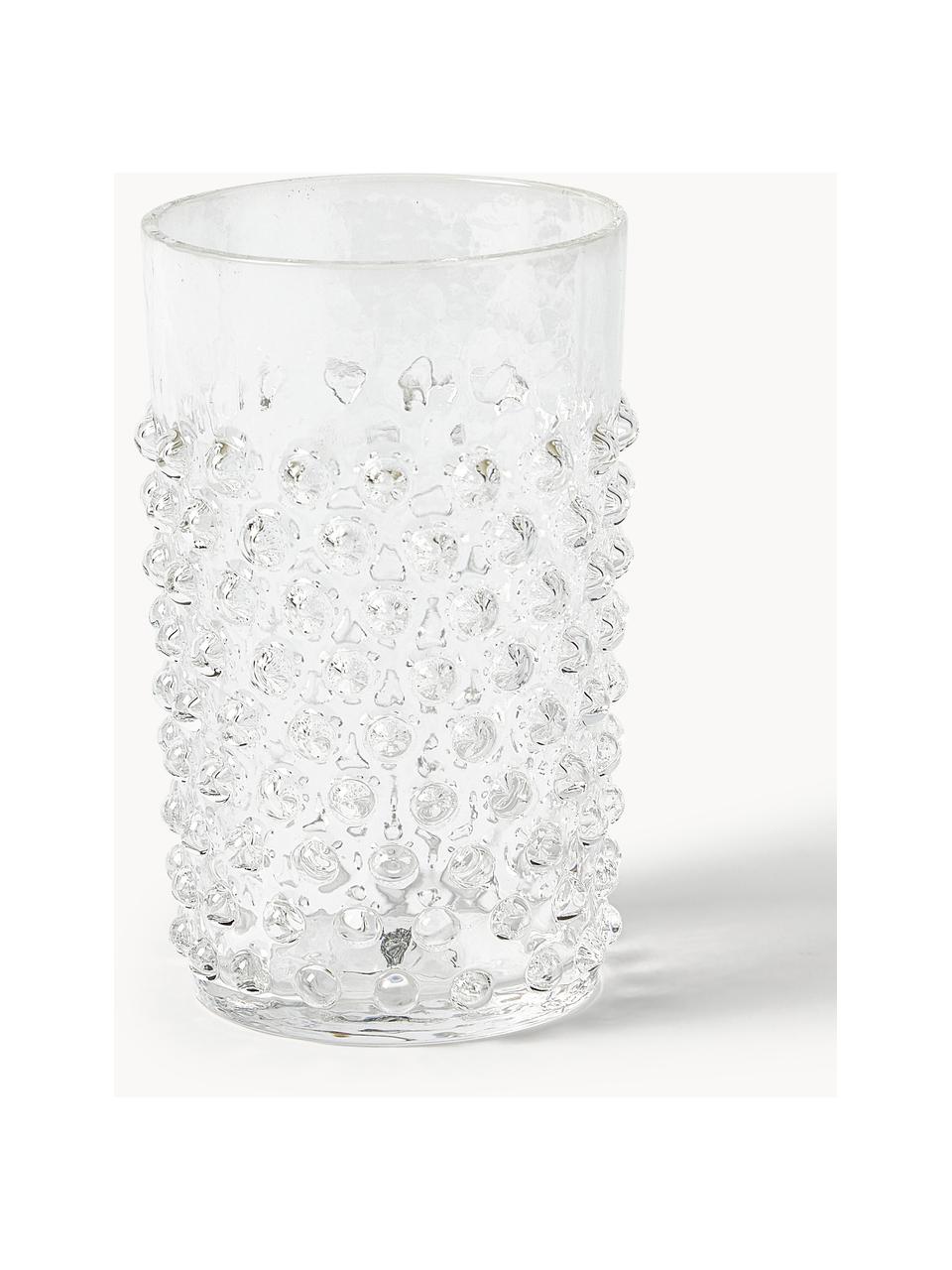 Handgemaakte waterglazen Hobnail met reliëf, 6 stuks, Glas, Transparant, Ø 7 x H 11 cm, 200 ml