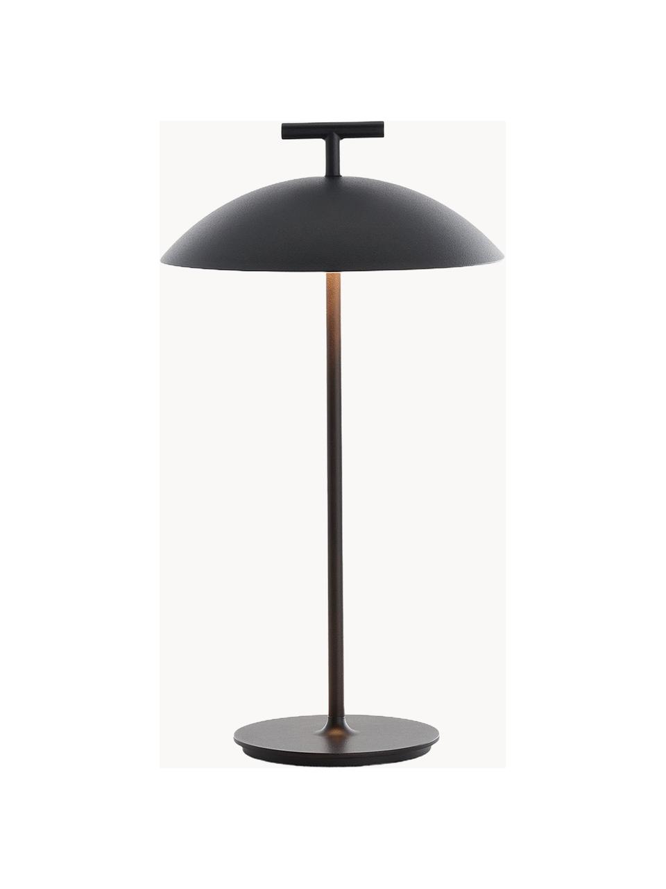 Lámpara de mesa LED para interior y exterior regulable Mini Geen-A, portátil, Poliéster con pintura en polvo, Negro, Ø 20 x Al 36 cm