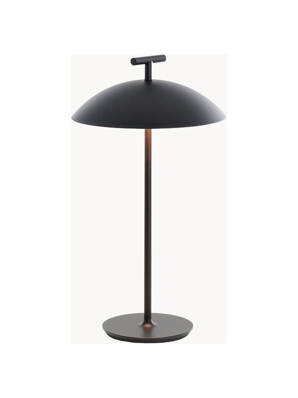 Lámpara de mesa LED para interior y exterior regulable Mini Geen-A, portátil, Poliéster con pintura en polvo, Negro, Ø 20 x Al 36 cm